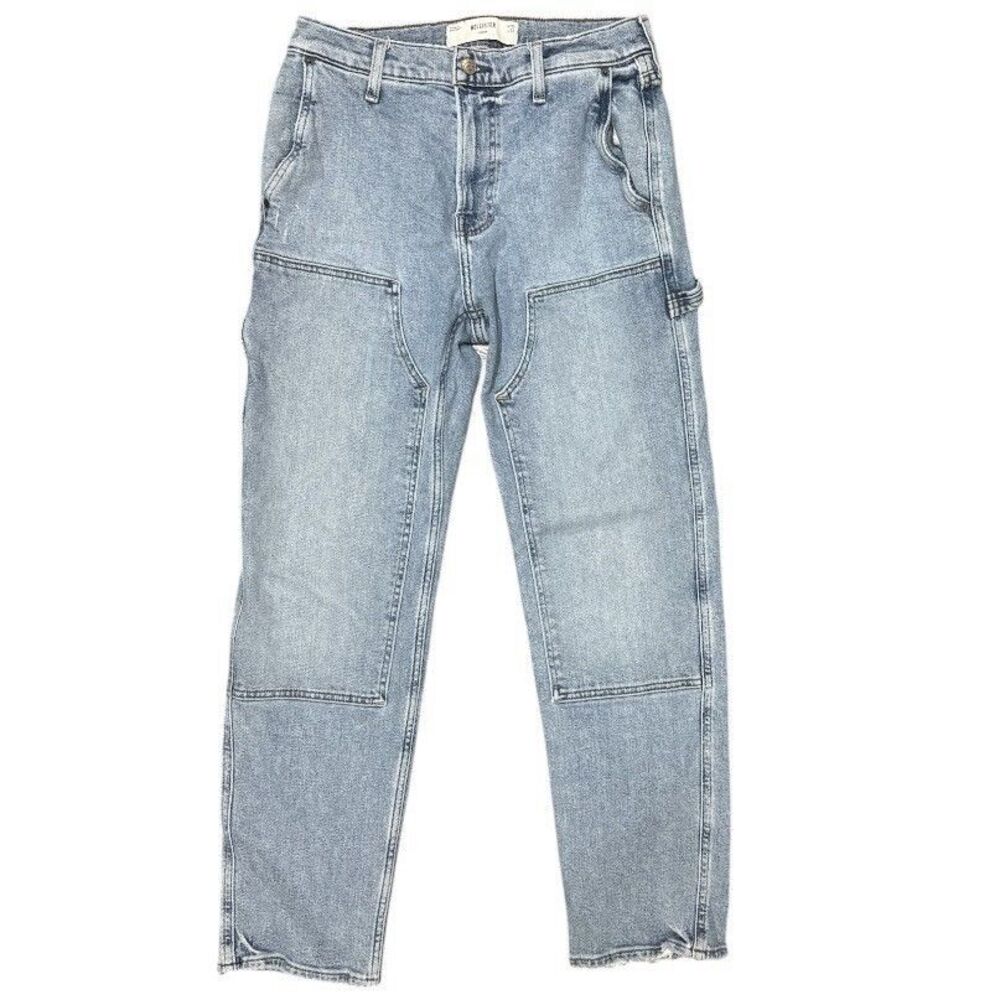 Hollister Loose Fit Cargo Jeans Carpenter Utility Denim Straight 30X32 Skater